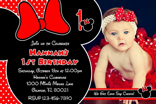 red minnie mouse birthday invitations ideas girl