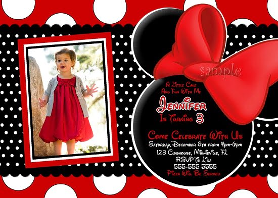 red minnie mouse birthday invitations ideas template