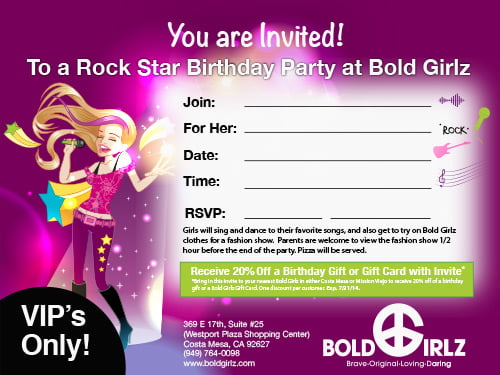 rockstar birthday invitations free prntable