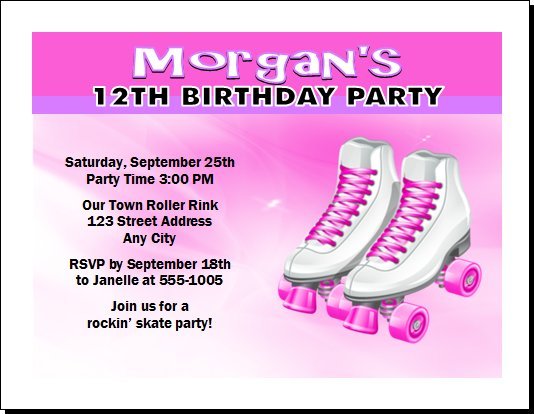 roller skating birthday invitations boys