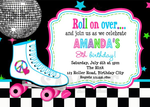 roller skating birthday invitations template