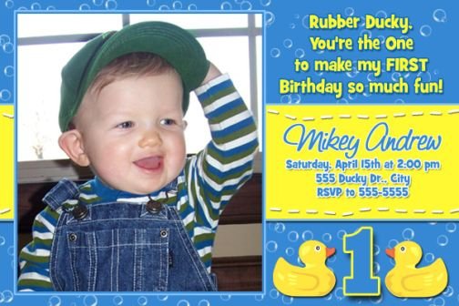 rubber ducky birthday invitations boys