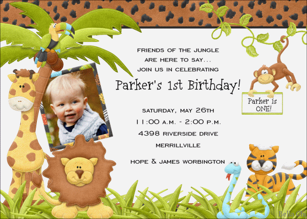 safari first birthday invitations