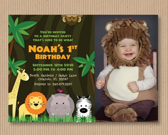 safari zoo birthday invitations