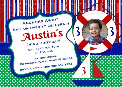 sailboat birthday invitations ideas boys