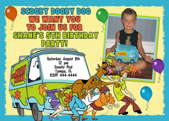 scooby doo birthday invitations for boys
