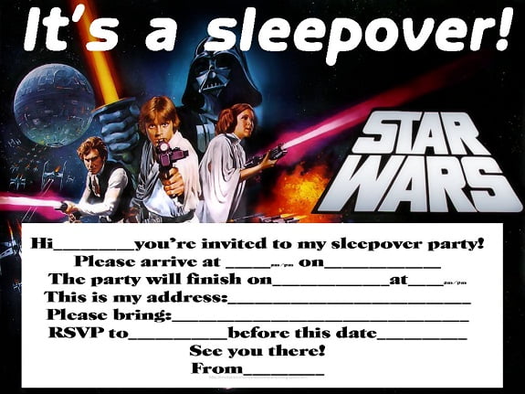 sleepover boy birthday party invitations free printable