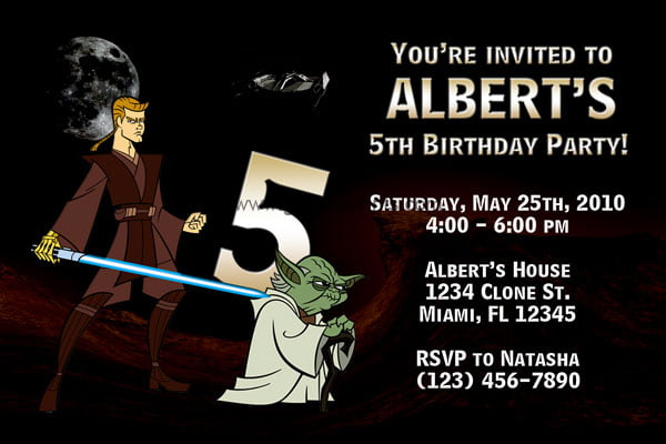 star wars birthday party invitations banners