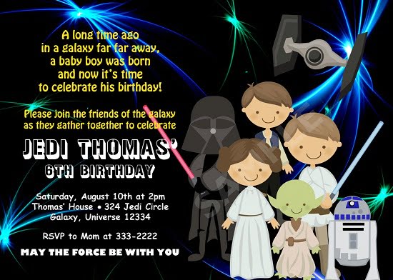 star wars birthday party invitations printable