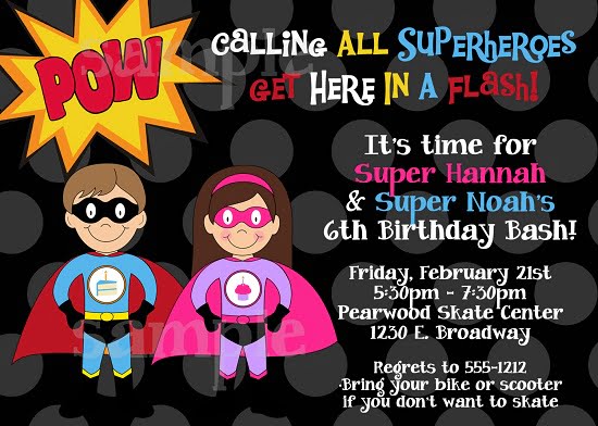 superhero birthday party invitations printable