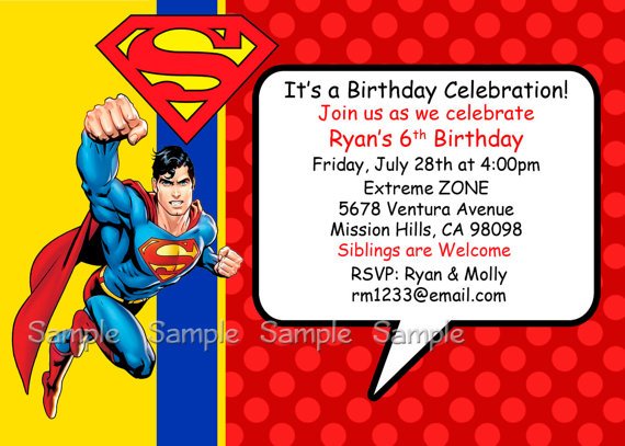 superman birthday invitations printable