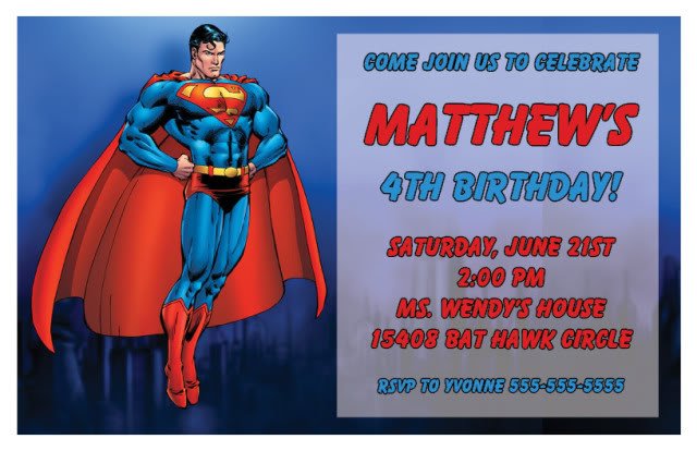 superman birthday invitations templates