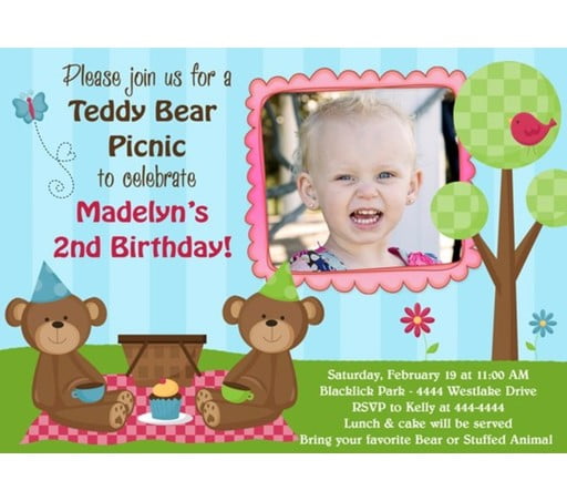 teddy bear birthday invitations boy