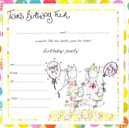 twin birthday invitations free printable