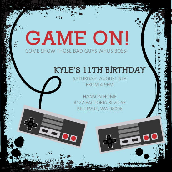Video Game Birthday Invitations Ideas Bagvania FREE Printable