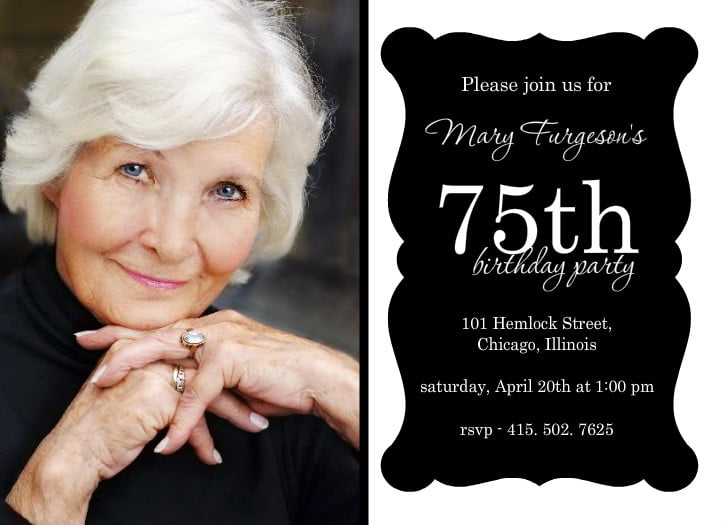 75th birthday invitations ideas wording