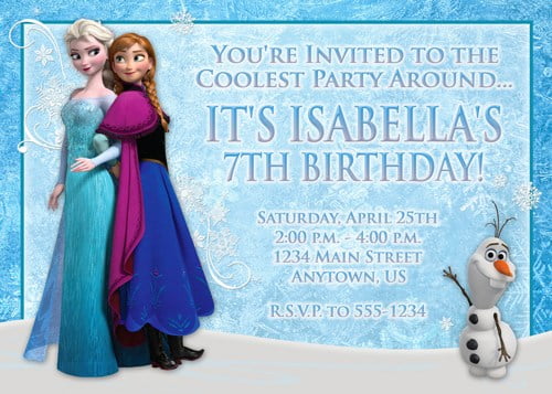 Elsa and Anna Frozen Birthday Party Invitation Ideas