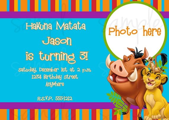 Lion King 3rd Birthday party invitation ideas
