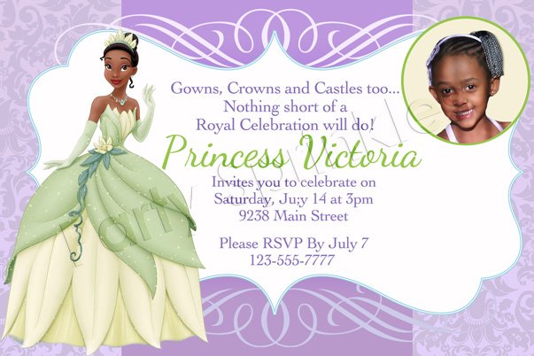 The Princess and the Frog birthday party invitation ideas for girl