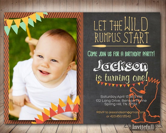 The  Wild Birthday party invitation ideas for kids