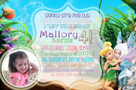 Tinker Bell Birthday party invitation ideas template