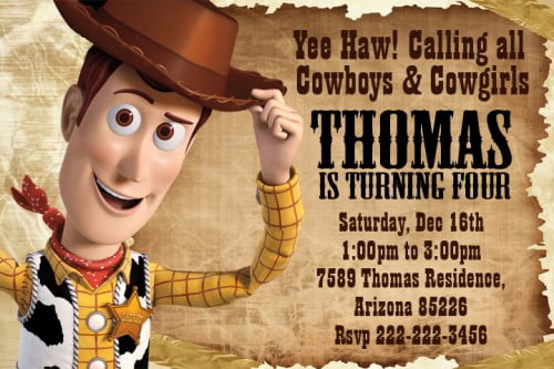 Woody Birthday Party Invitation Ideas for boy
