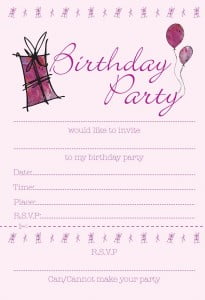 printable pink birthday invitations for girls