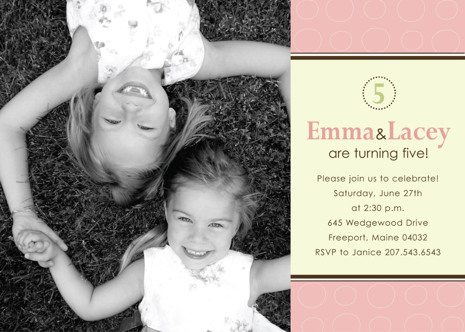 Photograph Joint Birthday Party Invitations