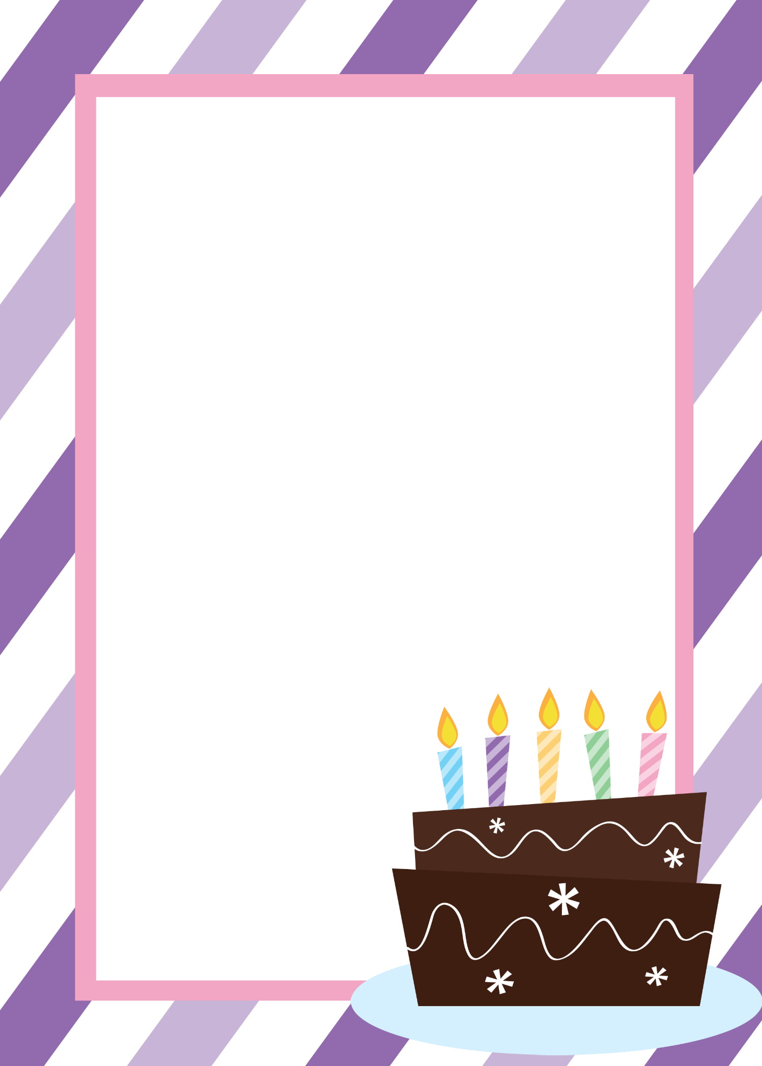 Simple Purple Free Printable Birthday Invitation Template