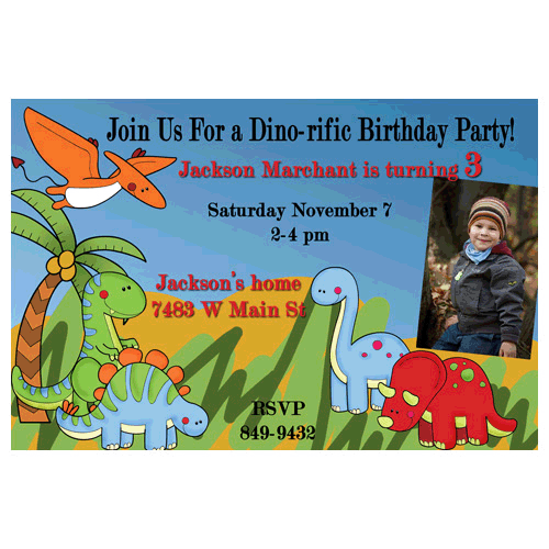 Cretaceous Dinosaur Birthday Party Invitations Simple