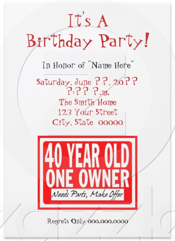 One Owner Funny Birthday Invites