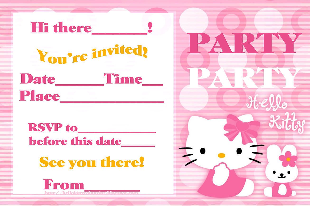 Free Hello Kitty Birthday Invitation Template