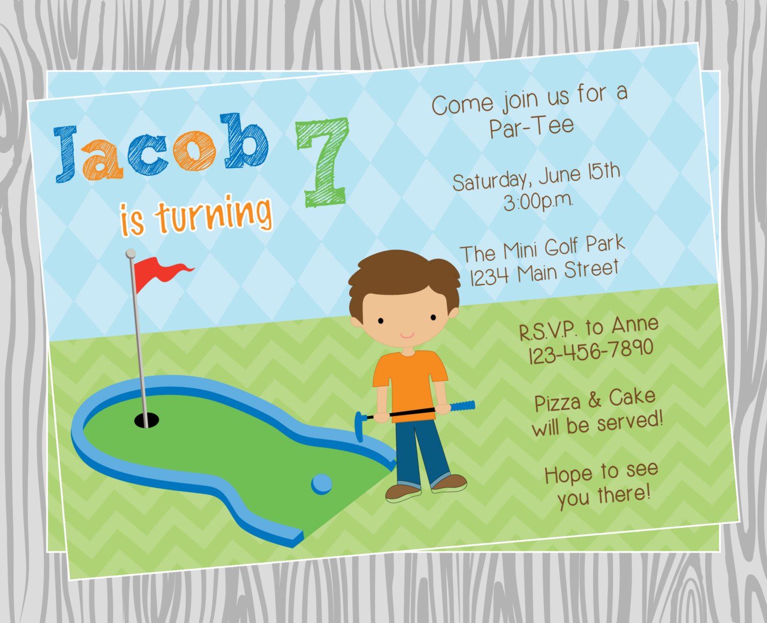 7th Kids Golf Birthday Invitations ideas