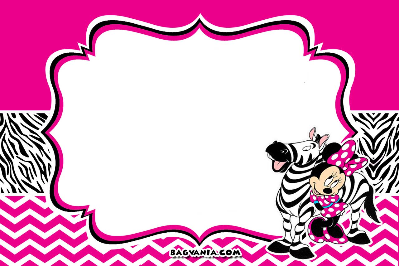 FREE Printable Minnie Mouse Invitations Template Zebra