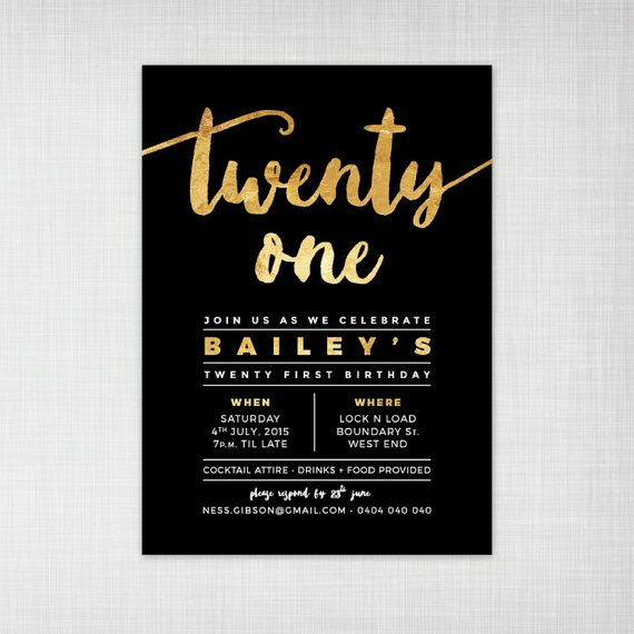 21 invitation template elegant golden