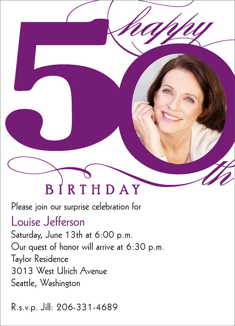 FREE 50th Birthday Party Invitations Wording | FREE Printable Birthday Invitation Templates