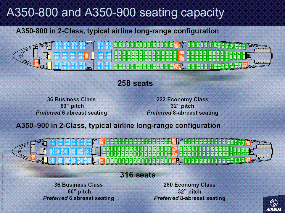 Airbus A350 Seating Map