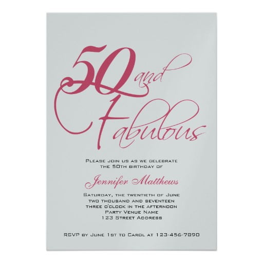 50th birthday invitation templates free