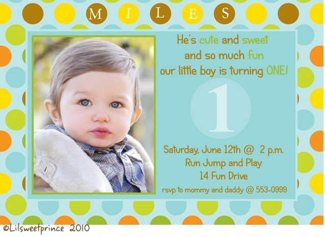 First Birthday Invitation Cards Boy 7