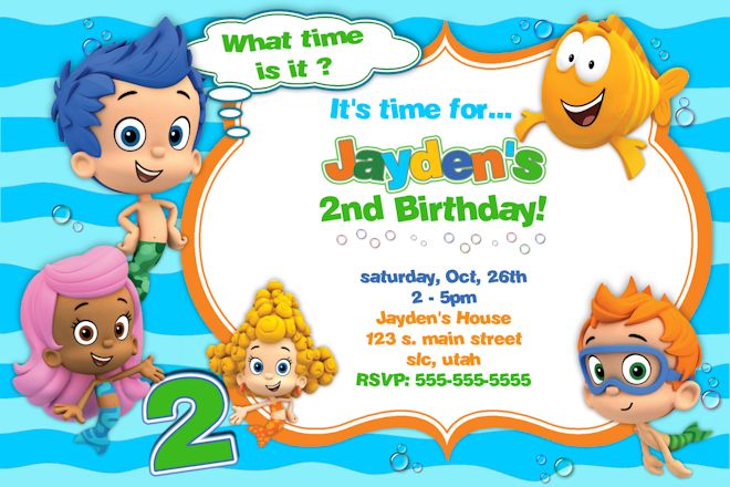 2nd Bubble Guppies Birthday Invitations