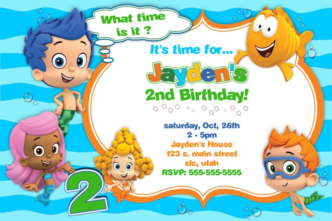 Bubble Guppies Birthday Invitations Free Printable Birthday Invitation Templates Bagvania