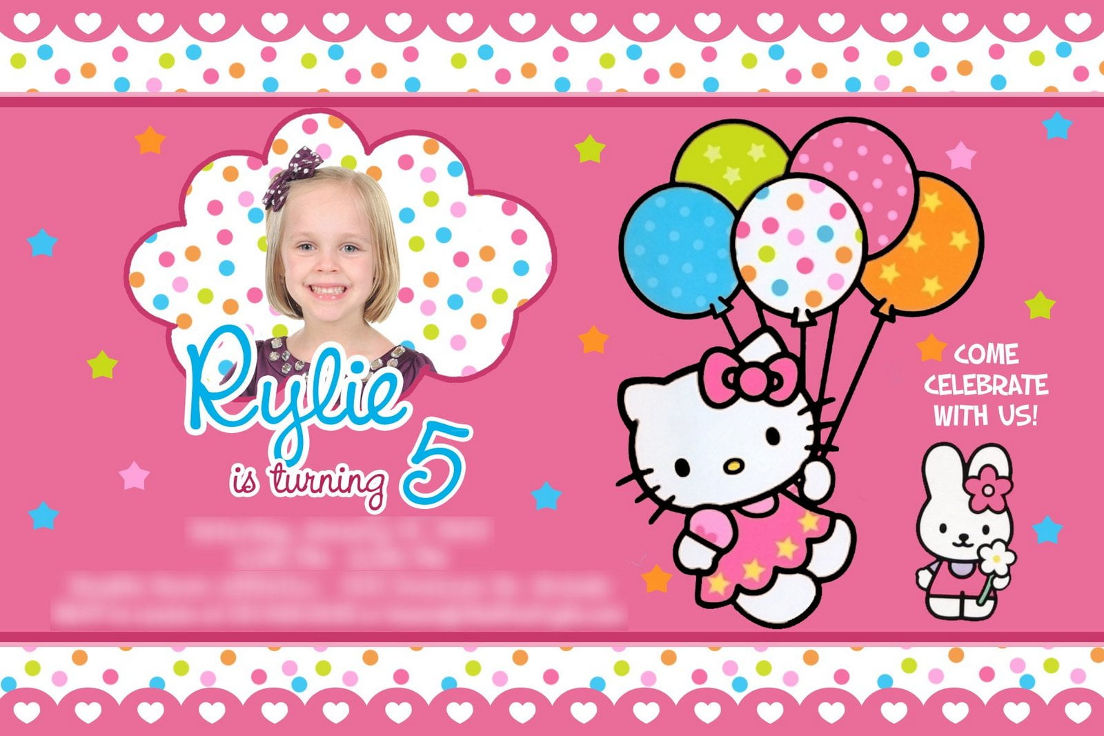 birthday invitation card hello kitty design