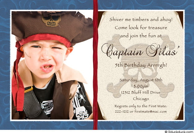 5th Pirate Birthday Invitations