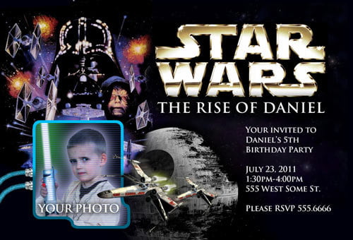5th Star Wars Birthday Invitations
