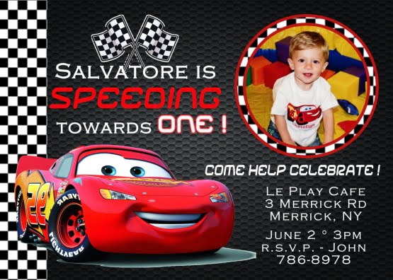 Pixar Cars Printable Birthday Invitation Personalized Cars