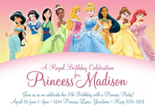 Complete Disney Princess Birthday Invitations Ideas