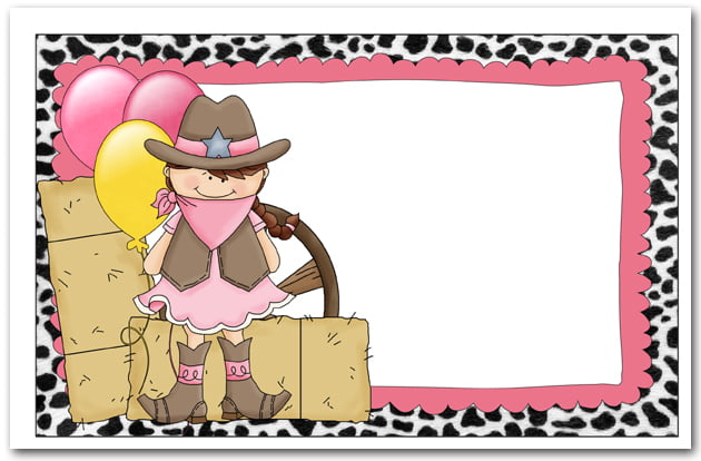Cute Cowgirl Birthday Invitations Template