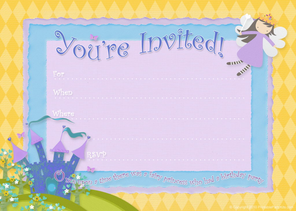 Fairy Free Birthday Party Invitations