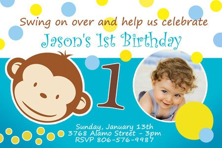 Funny Monkey Birthday Invitations