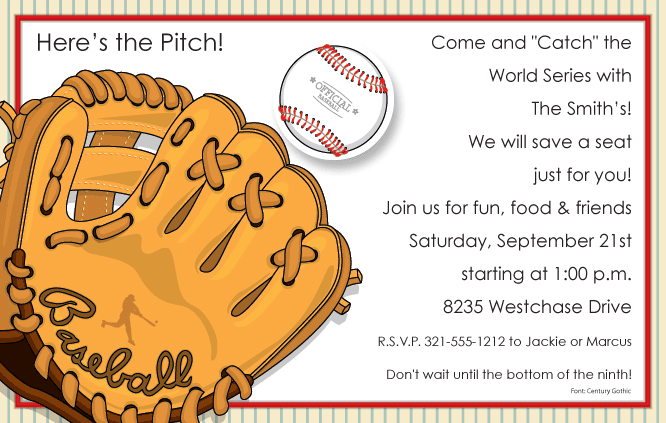 baseball party invitation ideas free